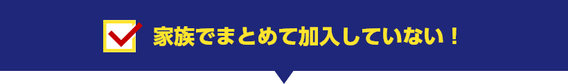 家族でまとめて加入していない！